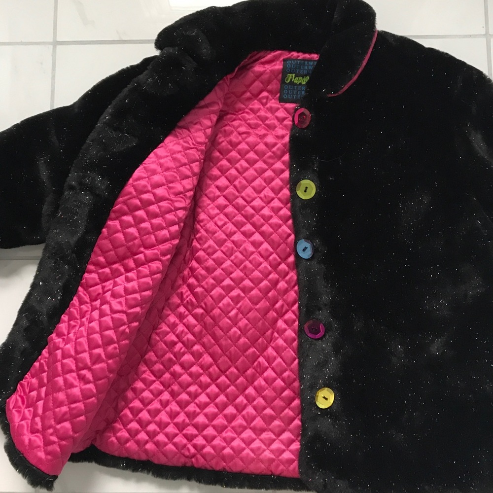 Like New Flapdoodles faux fur swing coat Size 7 - Picture 8 of 8
